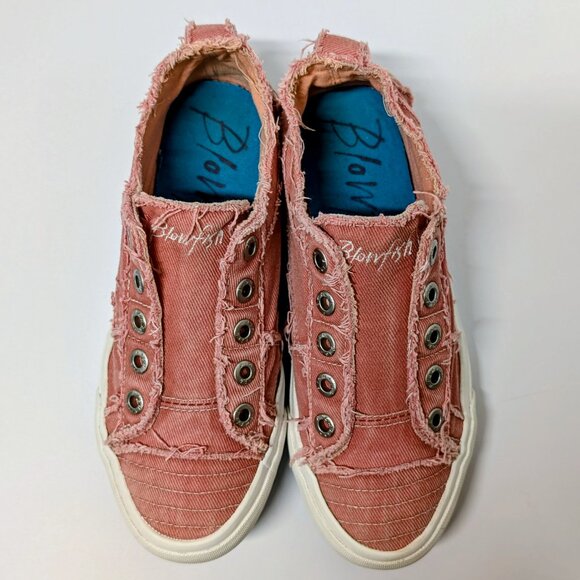 Blowfish Malibu Play Slip-On Sneaker in Sweet Shrimp Hipster Smoked Twill - Picture 2 of 16